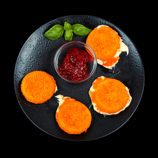 Camembert frito con mermelada